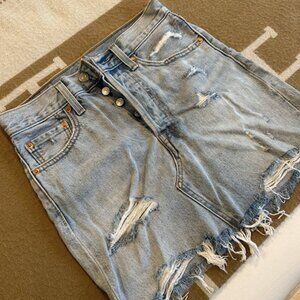 Levi's Washed Denim Mini Skirt
